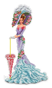 DIY Bead Embroidery Kit victorian era Venetian lady in a hat