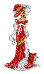 DIY Bead Embroidery Kit victorian era Venetian lady in a hat