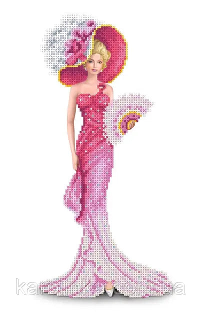 DIY Bead Embroidery Kit victorian era Venetian lady in a hat