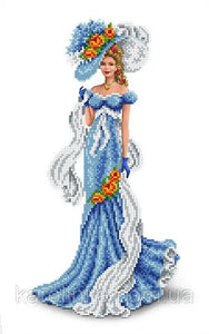 DIY Bead Embroidery Kit victorian era Venetian lady in a hat