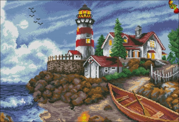 Bead Embroidery kit Evening lighthouse