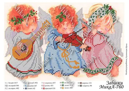 Bead Embroidery Kit DIY funny little angels