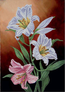 Bead Embroidery Kit DIY lilies