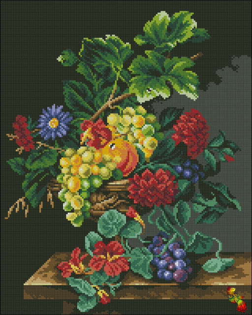 Antique still life with grapes DIY Bead Embroidery kit