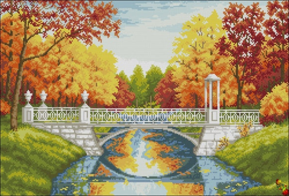 DIY Bead Embroidery KIT Autumn bridge