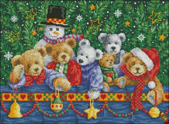 DIY Bead Embroidery kit Christmas bears