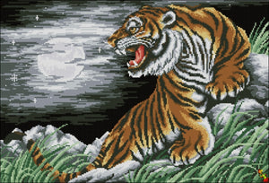 DIY Bead Embroidery Kit Tiger at the silver echo