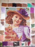 Bead Embroidery Kit baby girl with cat