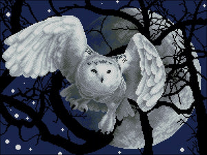 White owl flight DIY Bead Embroidery kit