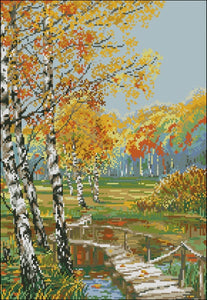 Autumn birches DIY Bead Embroidery kit