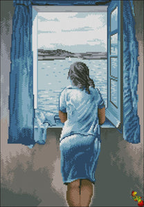 DIY Bead Embroidery kit Salvador Dali "Woman at the Window"