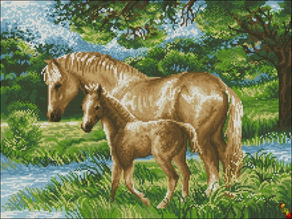 DIY Bead Embroidery KIT a pair of horses