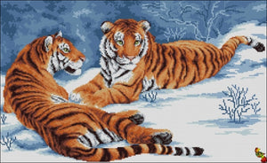 DIY Bead Embroidery KIT A pair of tigers