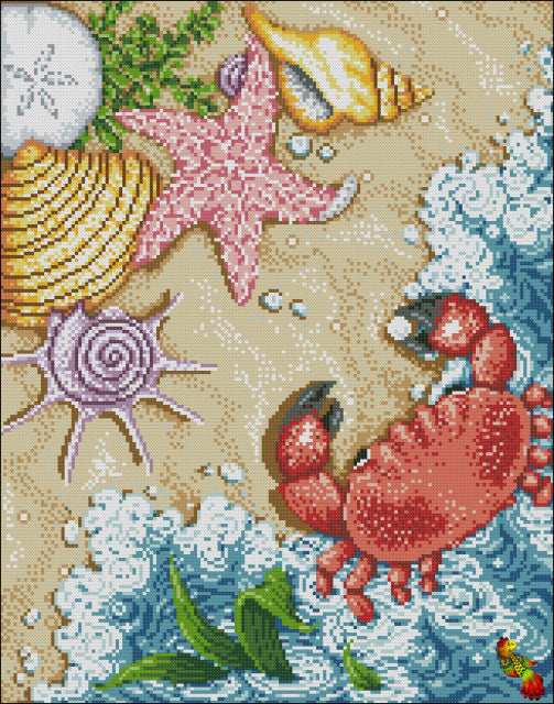 DIY Bead Embroidery kit Treasures of the sea
