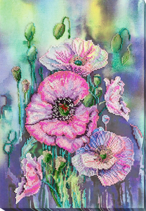 "Tender Poppies" Abris Art. Bead embroidery kit