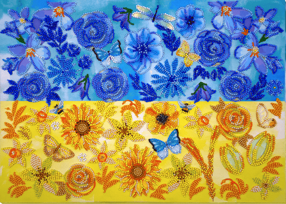 Ukrainian flag Abris Art. Bead embroidery kit