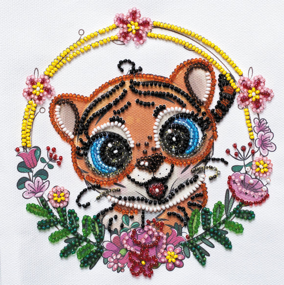 Happy tiger cub Abris Art. Bead embroidery kit