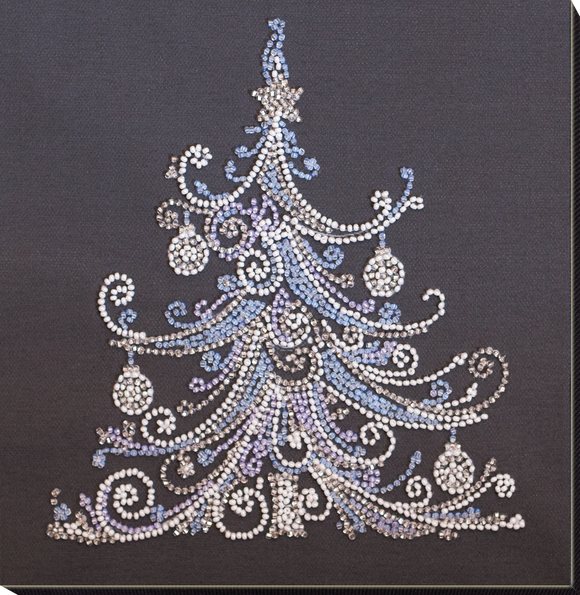 Silver Christmas tree Abris Art. Bead embroidery kit