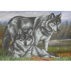 Bead Embroidery Kit DIY picture YOUNG WOLVES - Marlena.shop