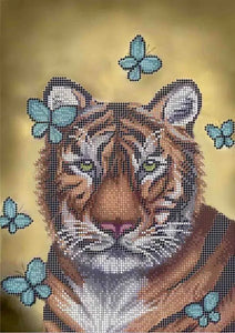 bead DIY Embroidery Kit Tiger with butterflies