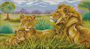 DIY Bead Embroidery KIT Lion family