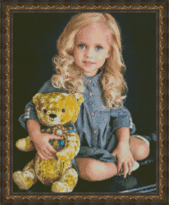 Bead Embroidery Kit Girl and bear