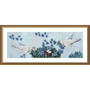 Cross Stitch Kit  FLOWERS AND DOVES Nova Sloboda