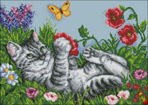 DIY Bead Embroidery Kit playful cat