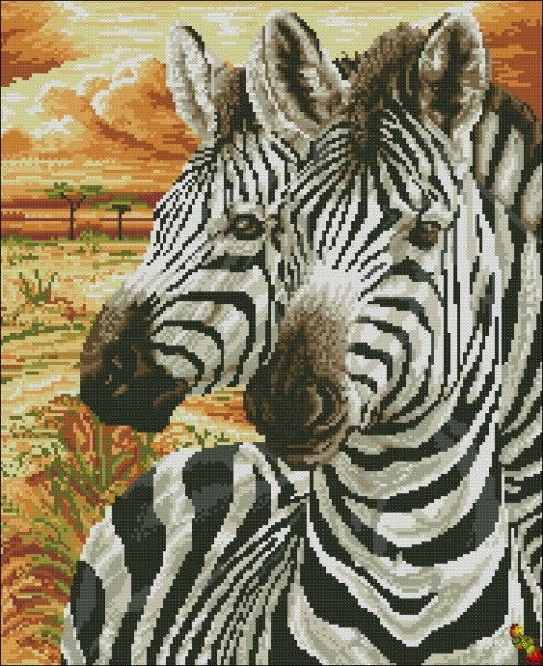 DIY Bead Embroidery KIT African zebras