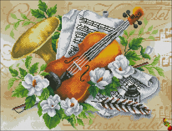 DIY Bead Embroidery kit Violin sounds