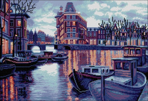 DIY Bead Embroidery KIT Amsterdam at dusk