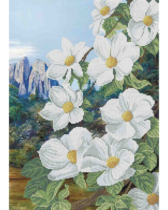 Bead Embroidery Kit DIY MOUNTAIN FLOWERS - Marlena.shop