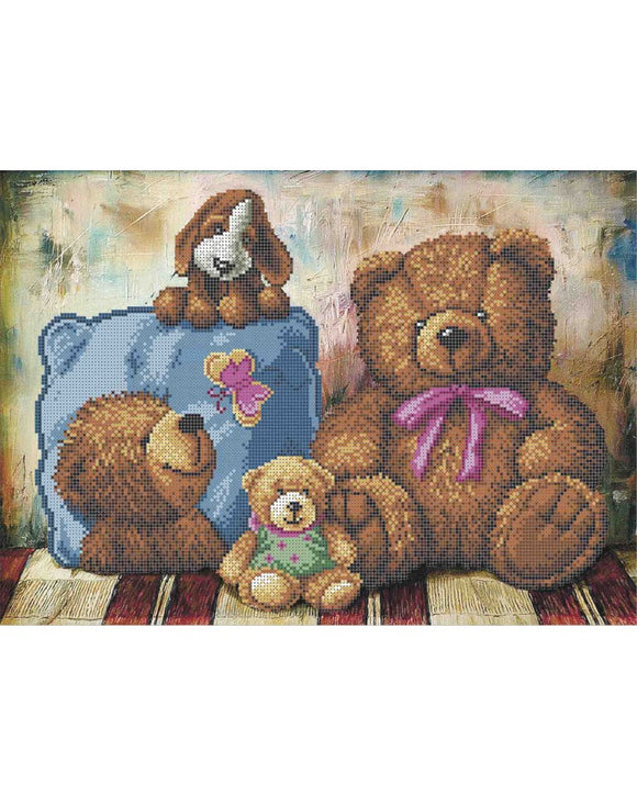 Bead Embroidery Kit DIY PLUSH FRIENDS - Marlena.shop