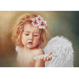 Bead Embroidery Kit angel baby girl beads - Marlena.shop