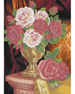 Bead Embroidery Kit DIY PINK BOUQUET - Marlena.shop