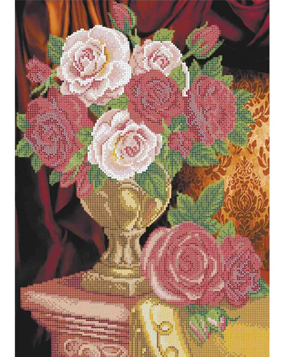 Bead Embroidery Kit DIY PINK BOUQUET - Marlena.shop