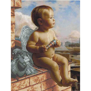 Bead Embroidery Kit angel baby boy Beadwork - Marlena.shop