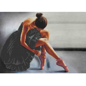 Bead Embroidery Kit BLACK SWAN ballerina Beadwork - Marlena.shop