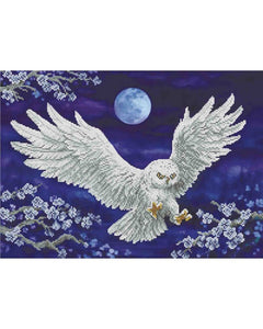 Bead Embroidery Kit DIY White Owl - Marlena.shop