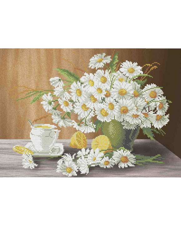 Bead Embroidery Kit DIY CHAMOMILE TEA - Marlena.shop