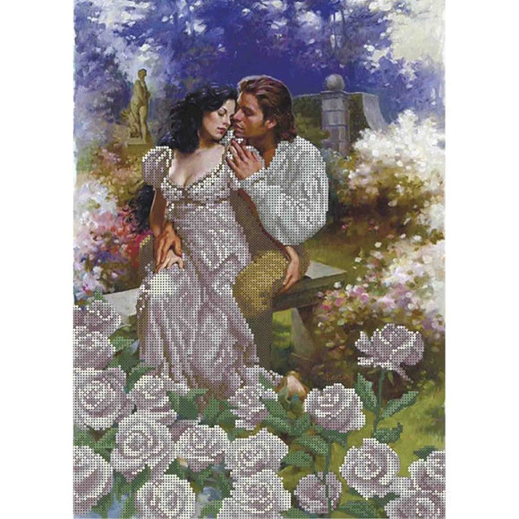 Bead Embroidery Kit DIY LOVERS IN THE GARDEN Beadwork - Marlena.shop