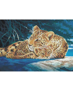 Bead Embroidery Kit DIY beadwork tigress and tiger cub - Marlena.shop