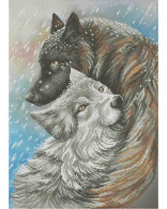 Bead Embroidery Kit DIY a pair of wolves beads - Marlena.shop