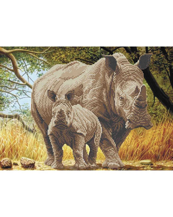 Bead Embroidery Kit DIY Rhinos - Marlena.shop