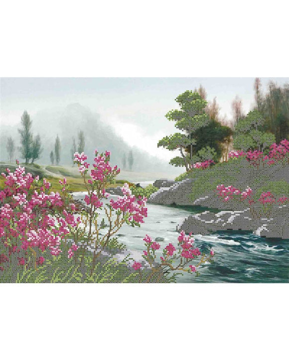 Bead Embroidery Kit SPRING LANDSCAPE - Marlena.shop