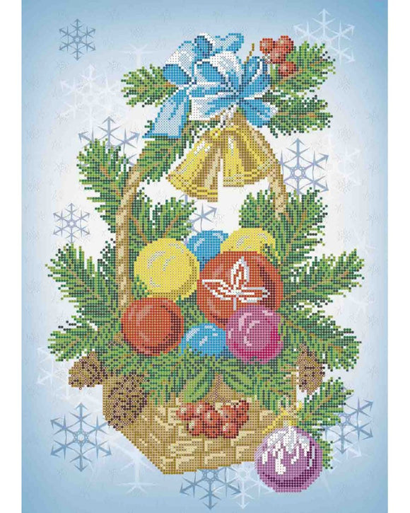 Bead Embroidery Kit DIY NEW YEAR BASKET - Marlena.shop