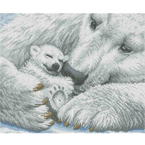 Bead Embroidery Kit DIY picture White bears - Marlena.shop