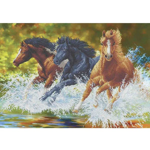 Bead Embroidery Kit DIY picture horses - Marlena.shop