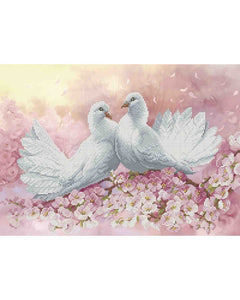 Bead Embroidery Kit DIY PAIR OF DOVES - Marlena.shop