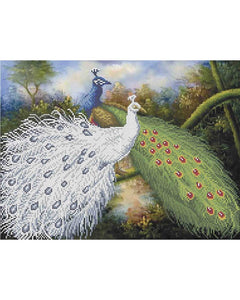 Bead Embroidery Kit DIY ROYAL PEACOCKS - Marlena.shop